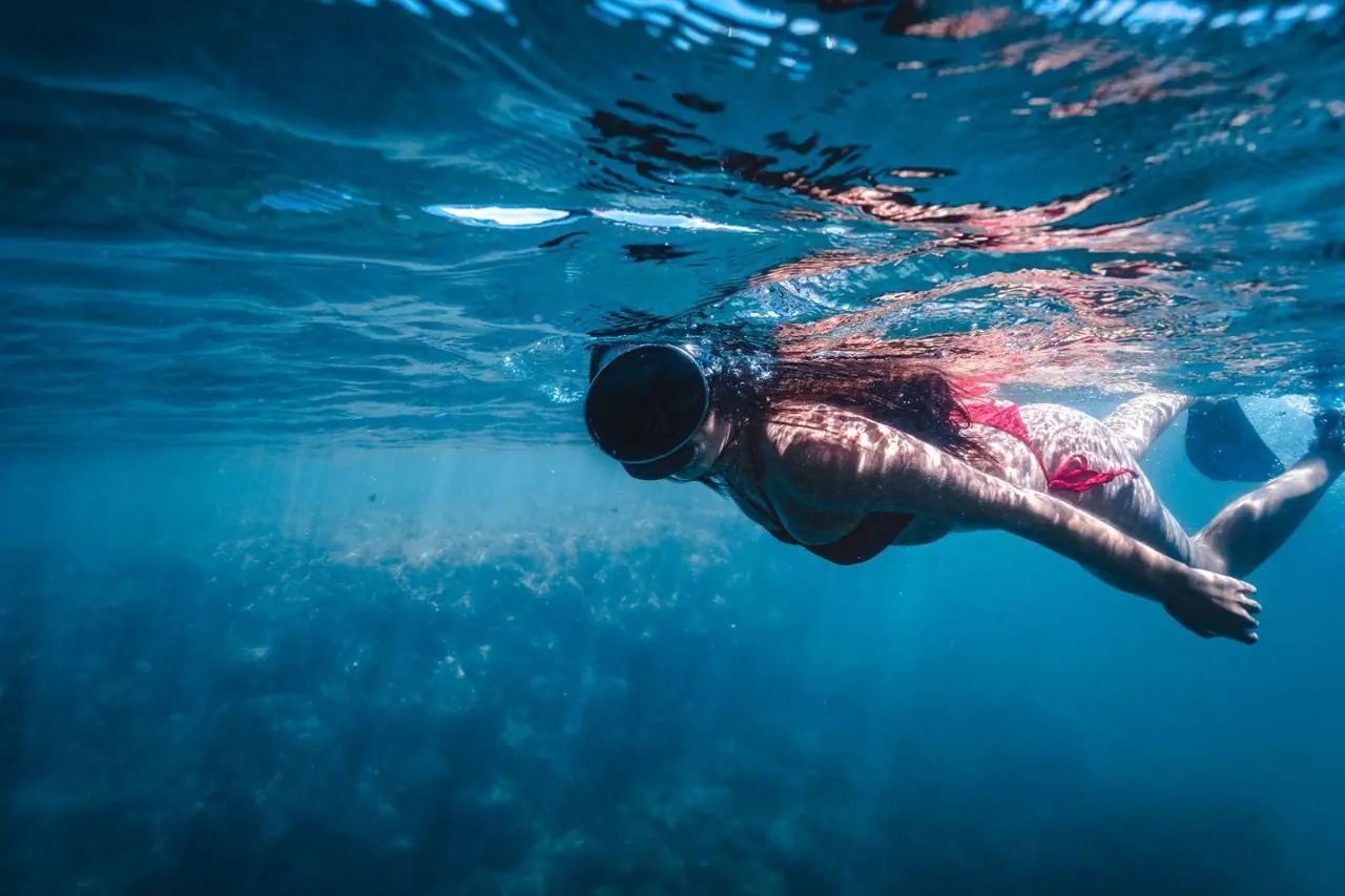 Snorkelling in clear water